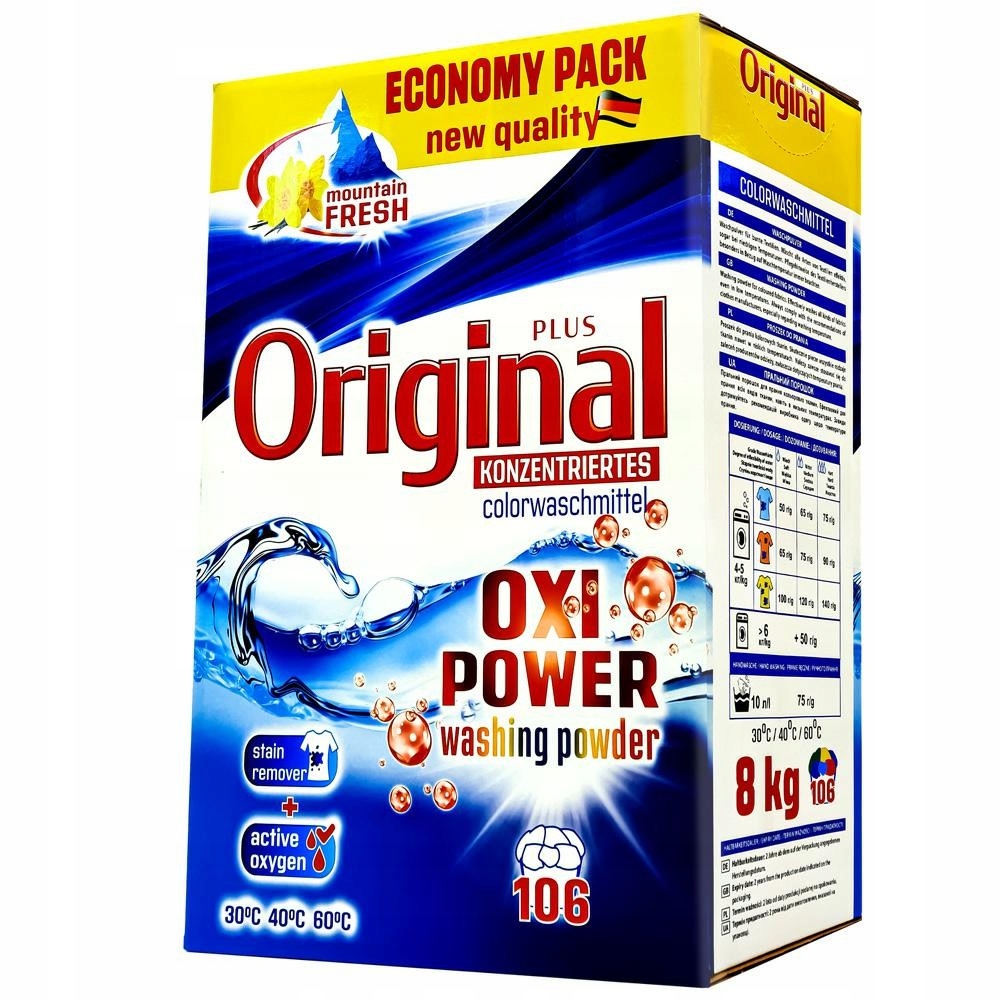 Proszek do Prania Kolorów ORIGINAL Plus Active Power 8kg 106 Prań