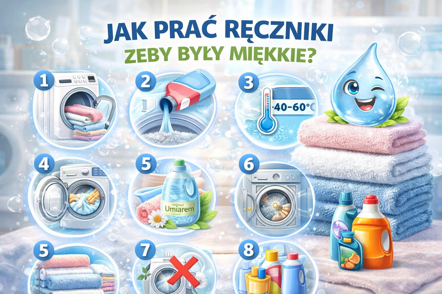 Jak prać ręczniki żeby były miękkie?