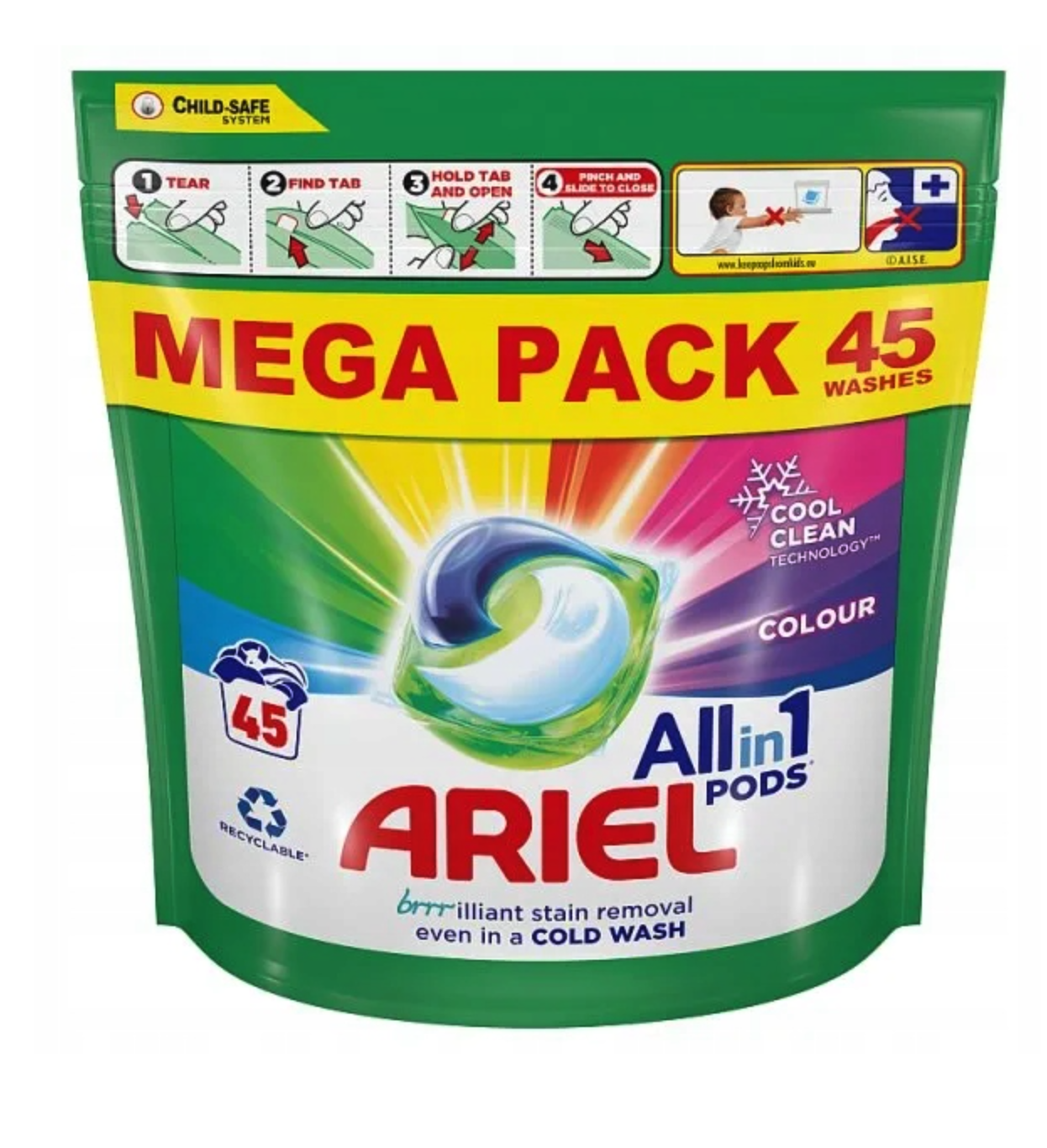 Kapsułki do prania kolorów Ariel All in 1 Pods 45 szt.